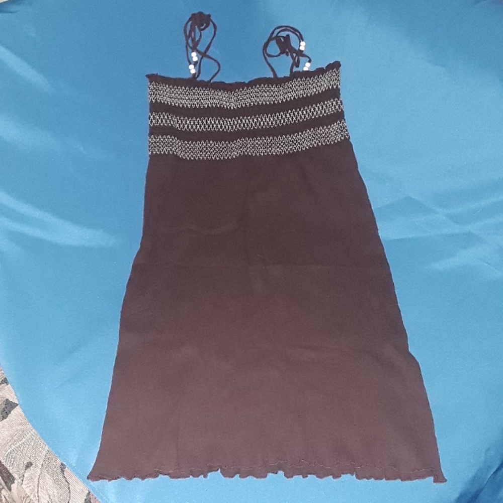 🐙EUC Sand n Sun Brown Tube Tank Dress Small (4/6)